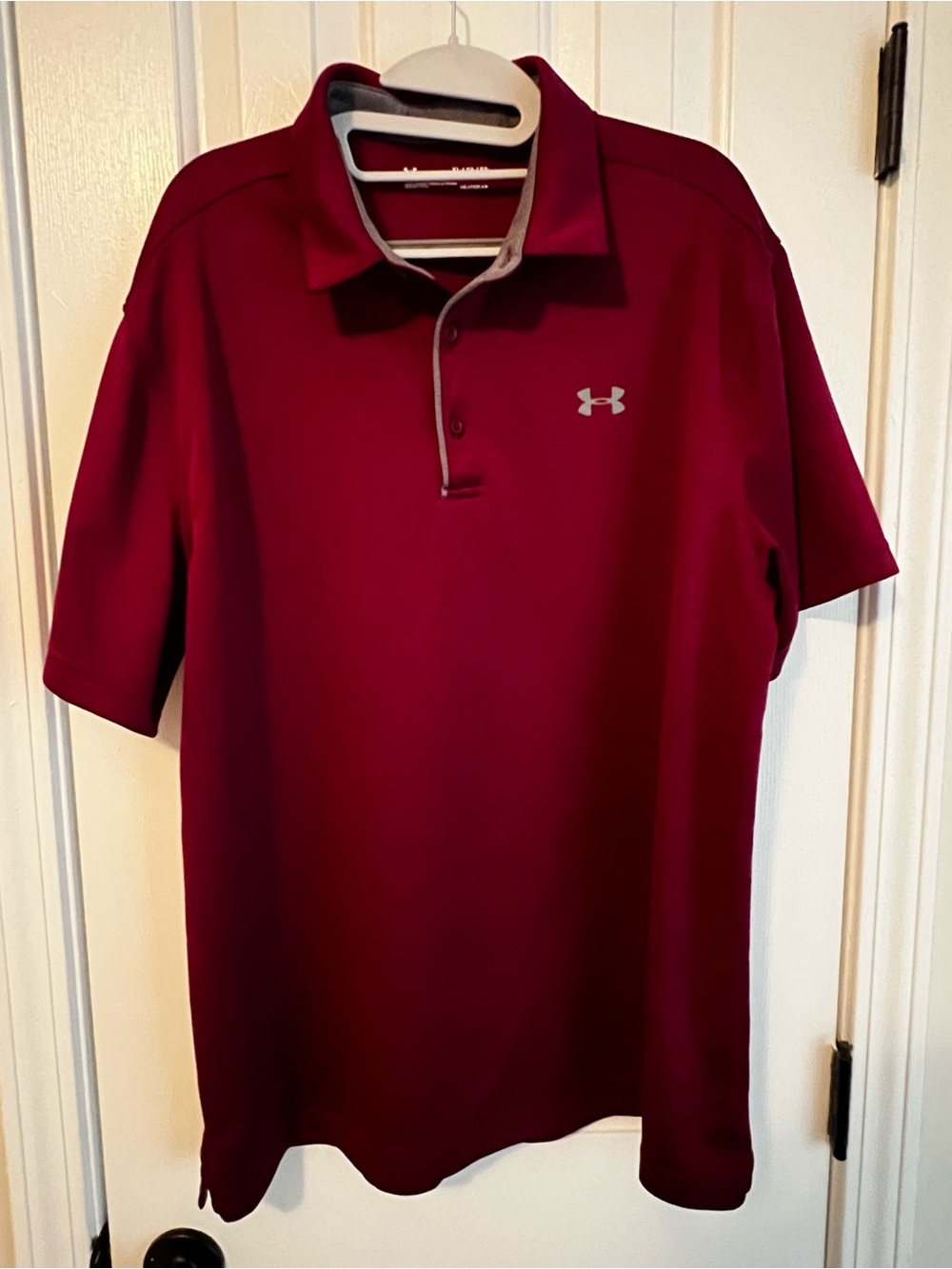 Under Armour Men's Burgundy Polo with Contrast Trim